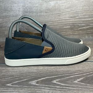 Olukai Pehuea Slip On Gray Women’s Size 7.5 Mesh Collapsible Heel Sneakers